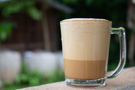 A cup of late coffee,  Home made coffee for morning time.