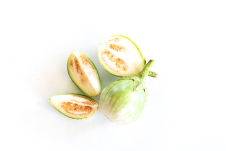 Isolated of green eggplant on white background.の写真素材