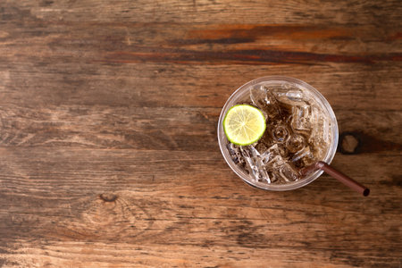 Ice tea with lemon and honey summer drink.