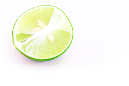 Fresh lime on white background isolated image.の写真素材