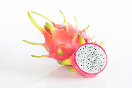 Dragon fruit or pitaya fruit on white background.の写真素材