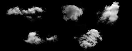 White cloud with black background.の写真素材