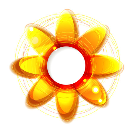 Shiny yellow flower frame with place for text  のイラスト素材