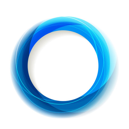 Blue circle frame with white copyspace  のイラスト素材