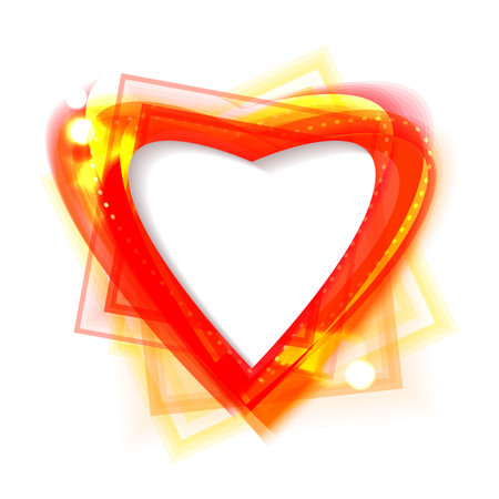 Bright shiny frame in the shape of heart  のイラスト素材