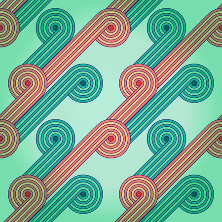 Colorful retro geometrical abstract background with striped swirls   のイラスト素材
