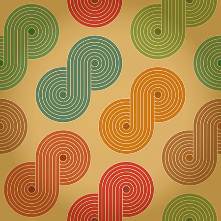 Vintage retro seamless background with closed spirals   のイラスト素材