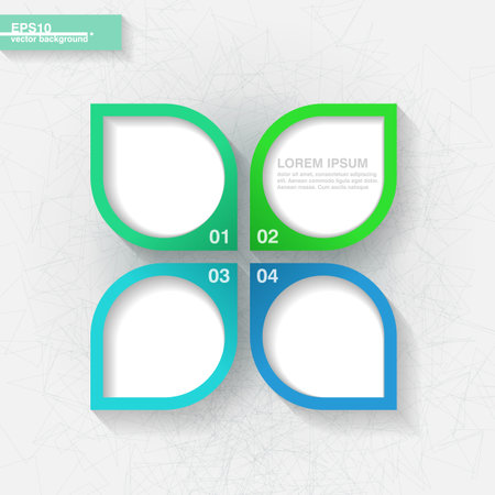 Infographic template with four blue and green labels  Eps10のイラスト素材