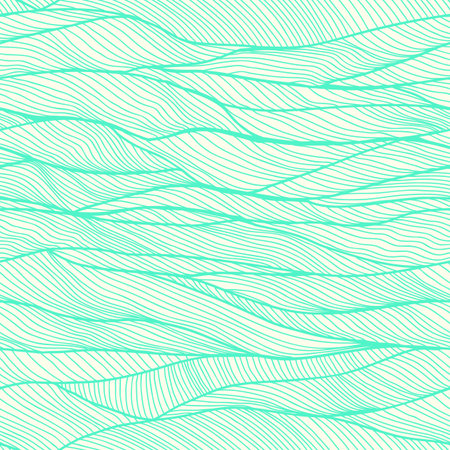 Seamless hand drawn monochrome blue background with horizontal wavesのイラスト素材