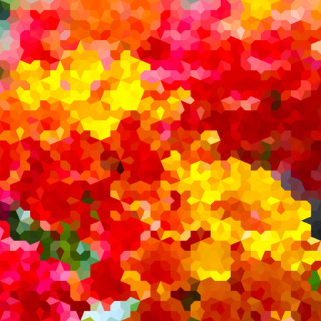 Vintage bright yellow and red defocused background with geometric triangular ornamentのイラスト素材