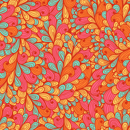 Seamless hand drawn abstract pattern with swirlsのイラスト素材