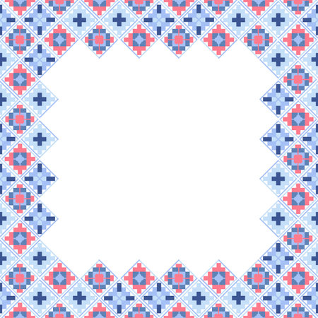 Seamless geometric ethnic patchwork frameのイラスト素材