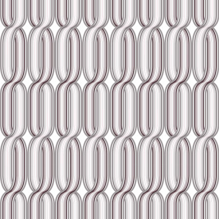 Seamless black and white abstract retro pattern with intersected striped ribbons