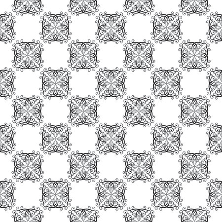 Seamless retro floral baroque black and white ornamentのイラスト素材