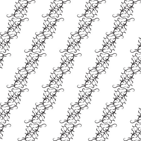 Seamless retro floral baroque black and white ornamentのイラスト素材
