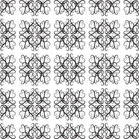 Seamless retro floral baroque black and white ornamentのイラスト素材