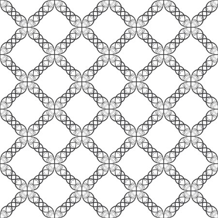 Seamless retro floral baroque black and white ornamentのイラスト素材