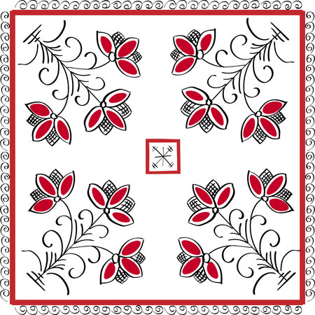 Floral ethnic ornamentのイラスト素材