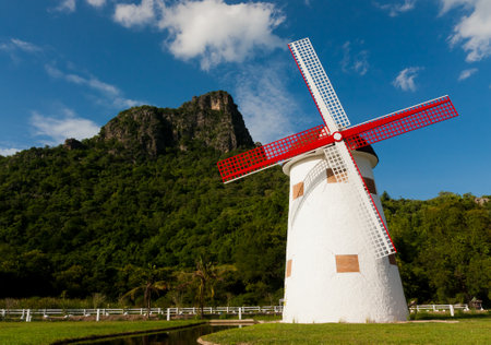 The park at mountain in Asiaの写真素材