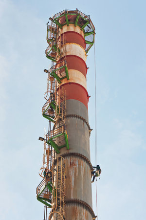 Chimney stack annual inspection の写真素材