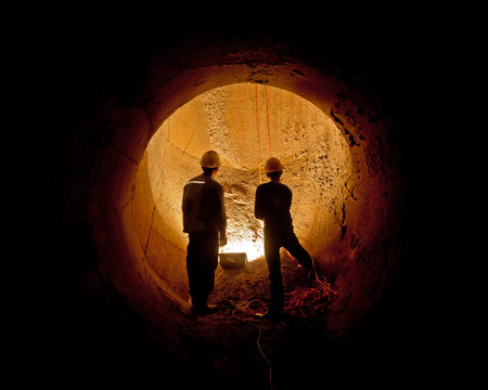 Inside chimney stack annual inspectionの写真素材