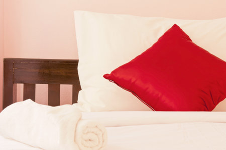 Bedroom on holidayの写真素材