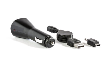 Accessories charger battery mobile phone in carの写真素材