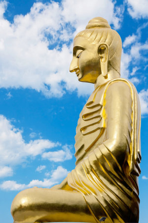 Statue of Buddhism on daylight in Thailand Asiaの写真素材