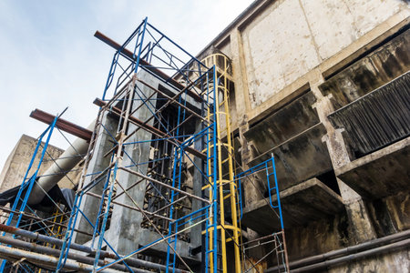 Construction building industrial plant on daylightの写真素材