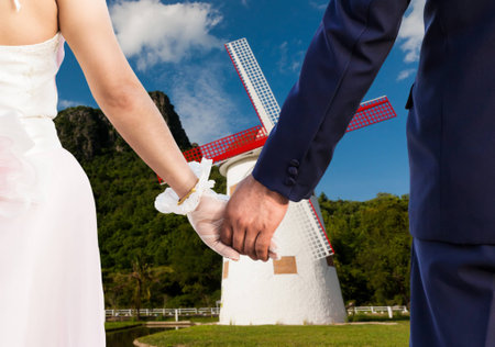 Wedding at national hill mountain の写真素材