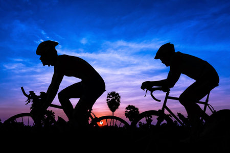 Triathlon on summer in Thailand Asiaの写真素材