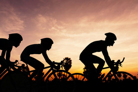 Triathlon on summer in Thailand Asiaの写真素材