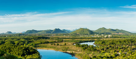 Mountain view panorama in Thailandの写真素材