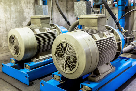 Motor with pump industry in factoryの写真素材