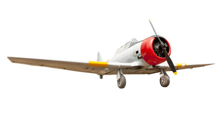 Old plane isolated on white backgroundの写真素材