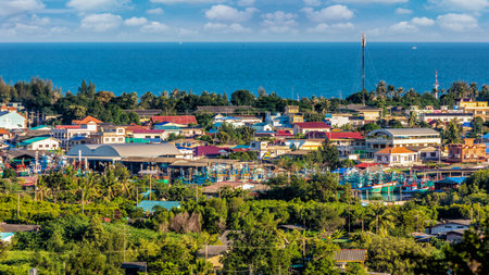 Fisherman village on daylight summer season in Thailand Asiaの写真素材