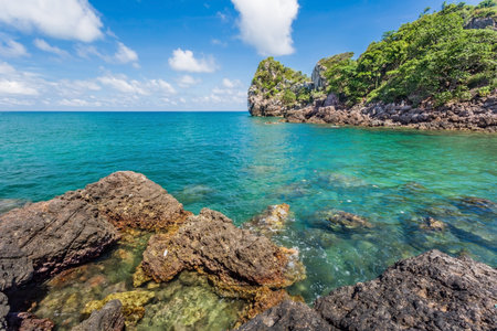 Beauty Island and clean beach on daylight summer season in Thailand Asiaの写真素材