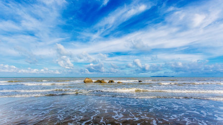 Beauty Island and clean beach on daylight summer season in Thailand Asiaの写真素材