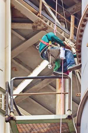 Chimney stack annual inspection at steel factory