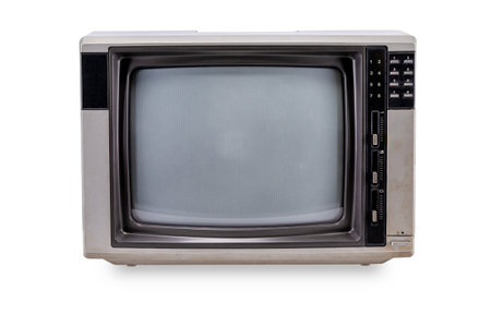 Television vintage style isolated on white backgroundの写真素材