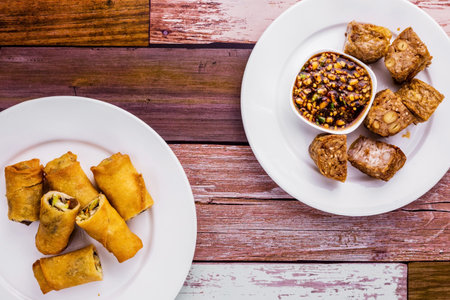Vegetarian food on vegan festival in Thailand Asia