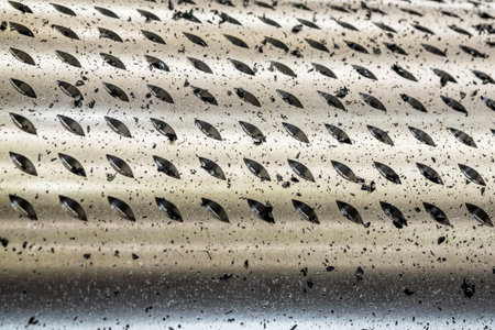 Work roll tooling for checkered plate product in steel rolling millの写真素材