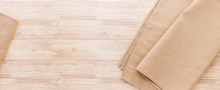 Wooden dining table top view beauty backgroundの写真素材