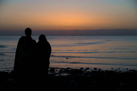 Wait for sunsetの写真素材