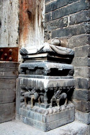 Stone carving in the Wang Grand Courtyardのeditorial素材