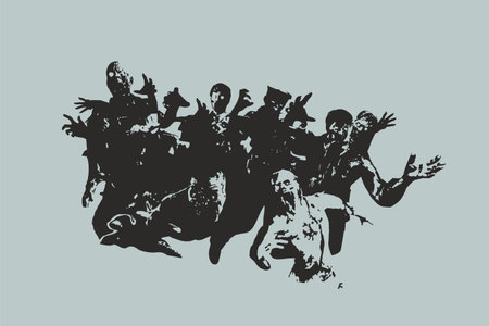 the zombie horde vector illustrationのイラスト素材