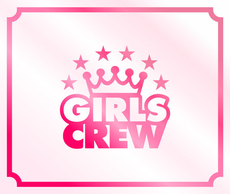girls crew vector logo partyのイラスト素材