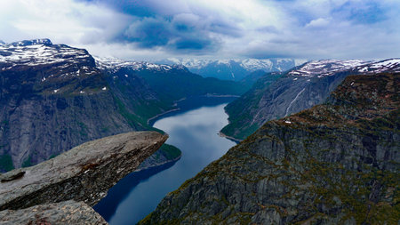 A beautiful scenery of Trolltunga in Norway