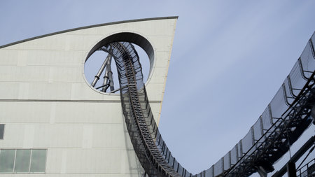 A segment of rollercoaster rideの写真素材