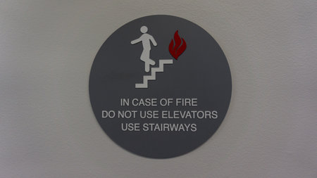 An in case of fire signの写真素材